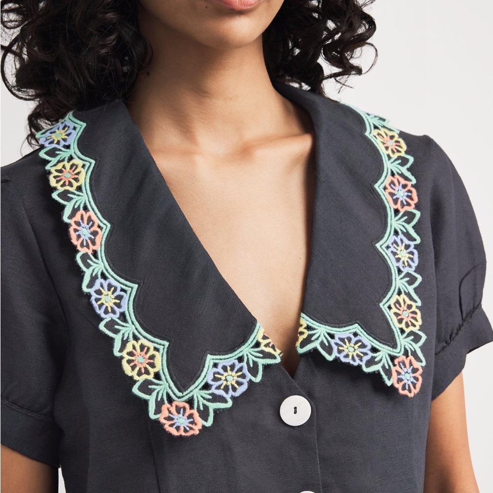 Rixo Zinia Linen Blend Top - Picture 2 of 7
